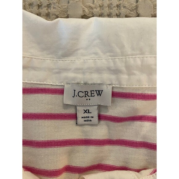J. Crew Womens Cream & Pink Collared Long Sleeved Plus Size XL Pullover J.Crew - Picture 6 of 8